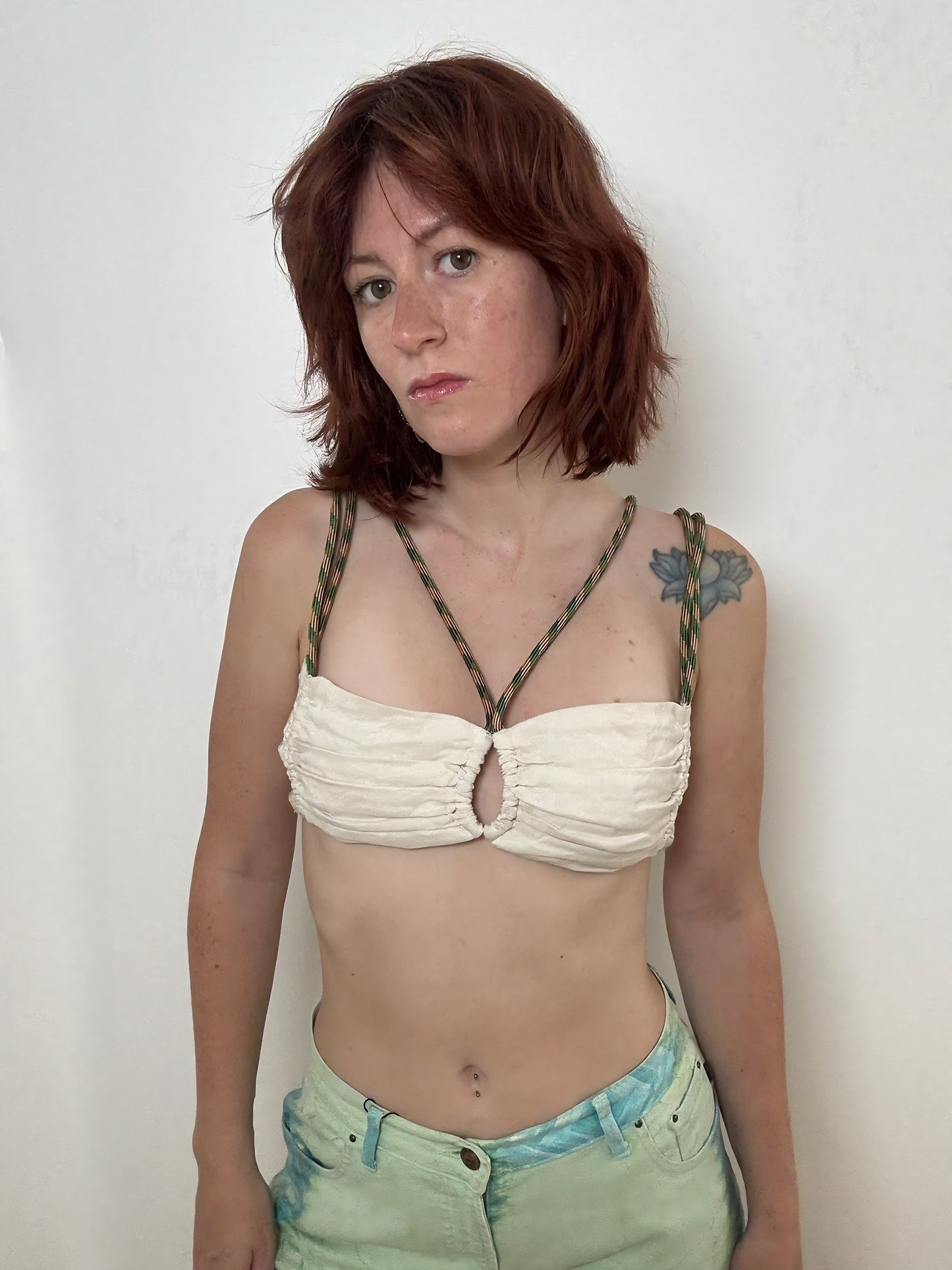 MIISTA BEIGE ROPE BRA (L)