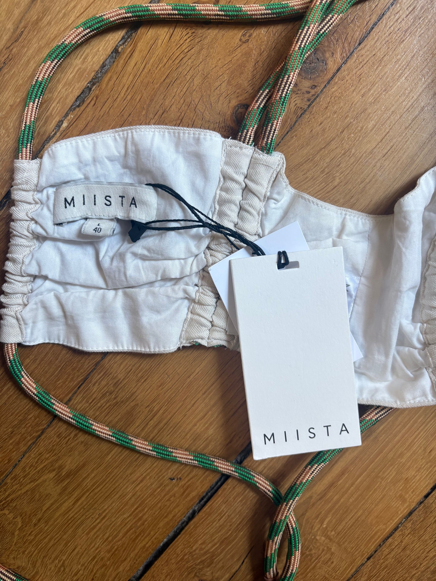 MIISTA BEIGE ROPE BRA (L)