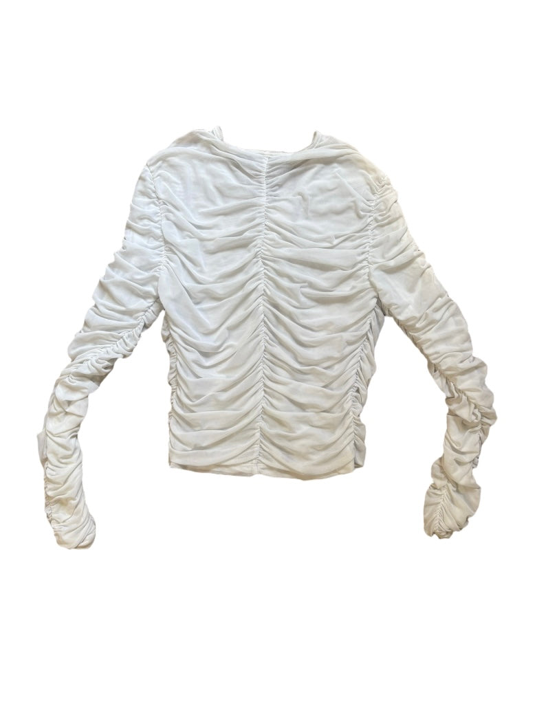 LIONESS WHITE MESH SHEER TOP (S)