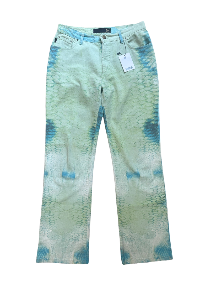 JUST CAVALLI VINTAGE SNAKE PRINT PANTS (M)