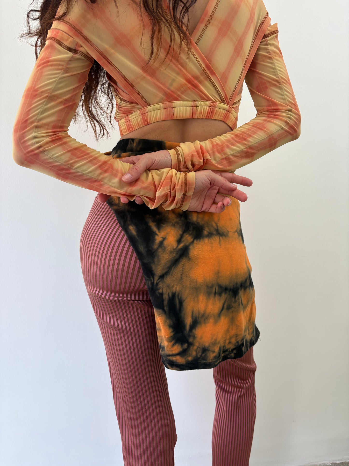 KNWLS SHEER PRINTED MESH LONGSLEEVE TOP (S)