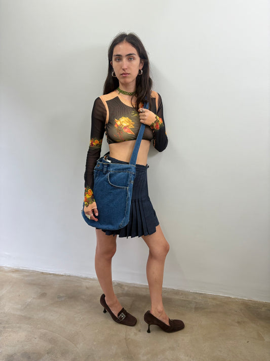 JEAN PAUL GAULTIER MESH FLOWER CROP (S)