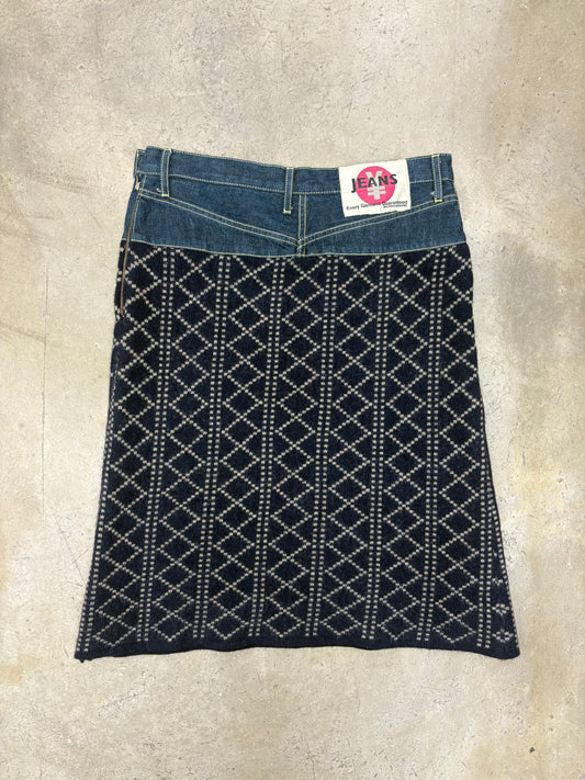 MICHIKO KOSHINO DENIM WOOL SKIRT (L)