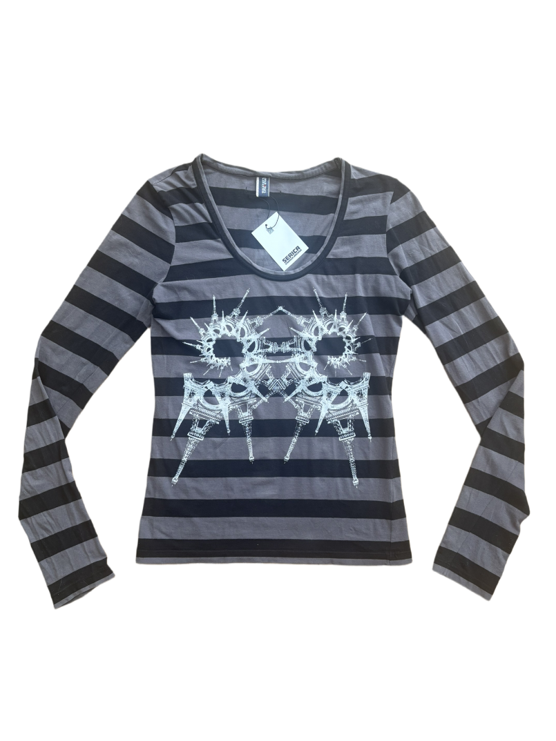 JEAN'S PAUL GAULTIER EIFFEL TOWER PRINTED TOP (M)
