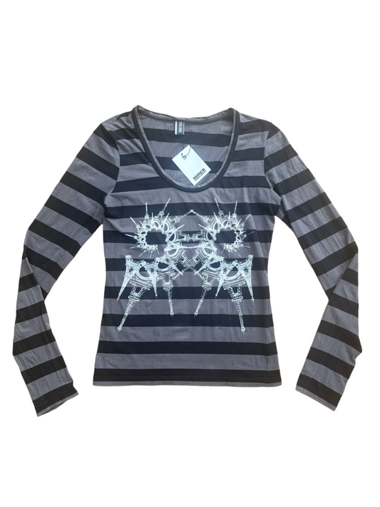 JEAN'S PAUL GAULTIER EIFFEL TOWER PRINTED TOP (M)