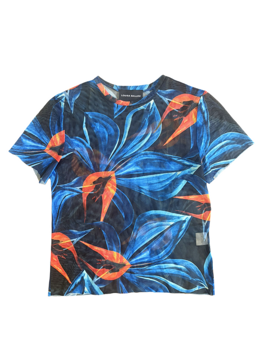 LOUISA BALLOU MESH FLORAL TOP (L)