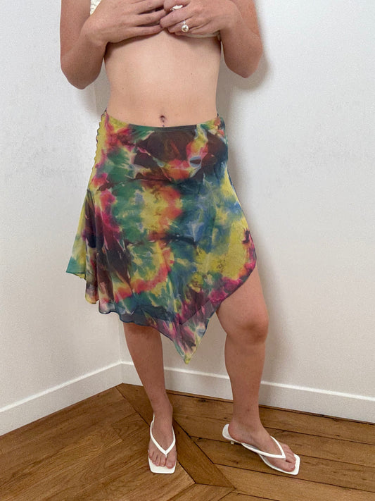 PLEIN SUD TIE DYE SILK SKIRT (S)