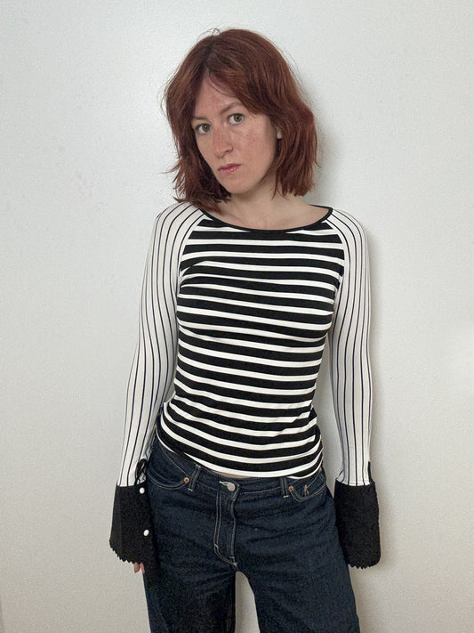 GIANFRANCO FERRE STRIPED LONG SLEEVES (S)
