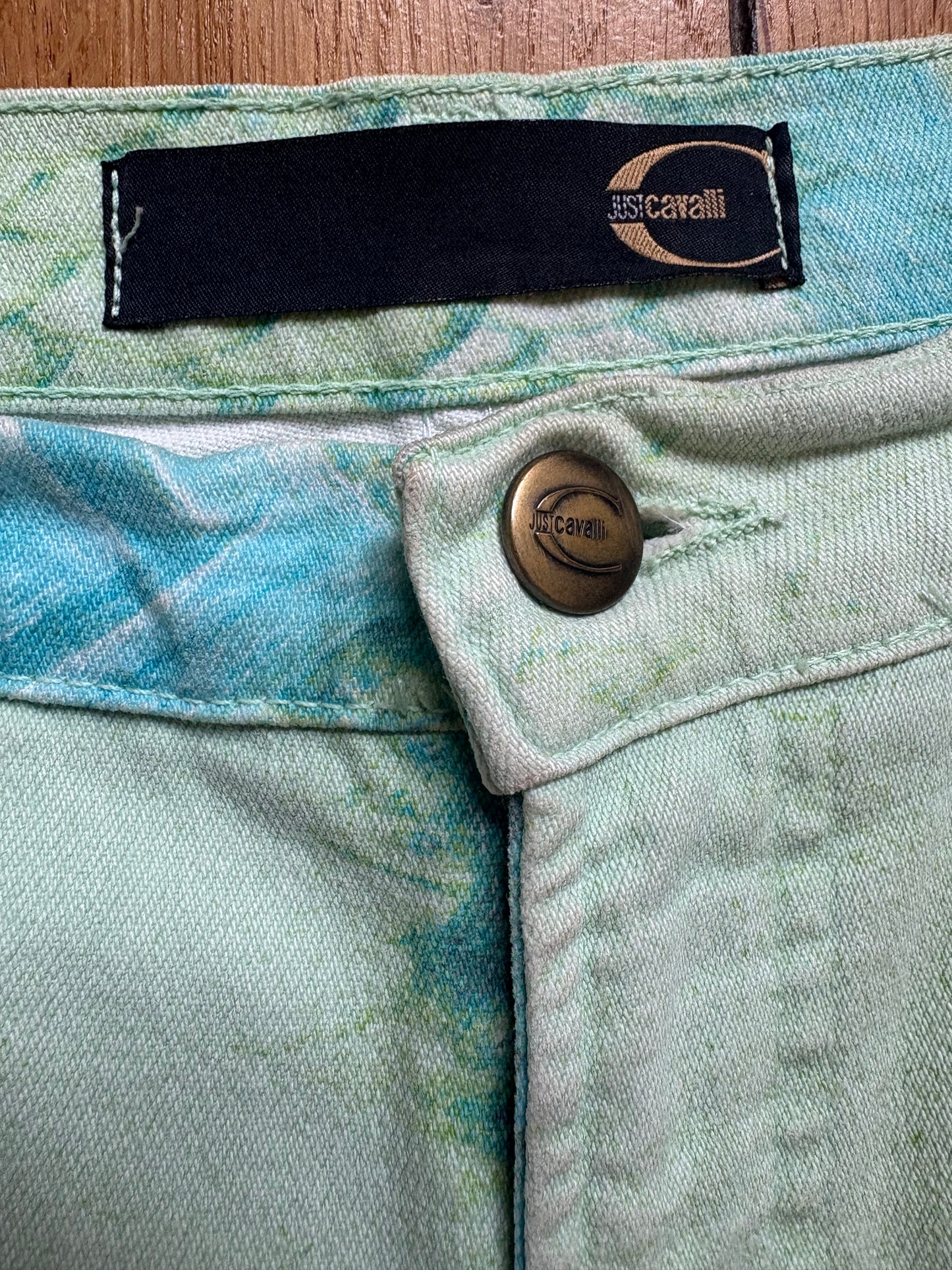 JUST CAVALLI VINTAGE SNAKE PRINT PANTS (M)