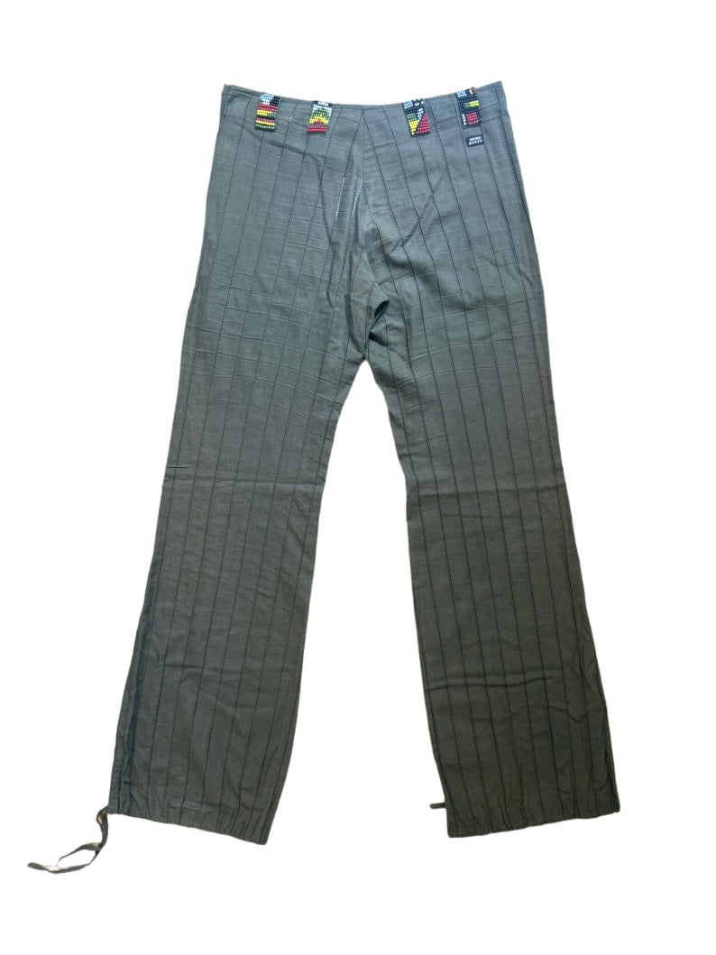 MISS SIXTY OLIVE GREEN BEADED PANTS (S)