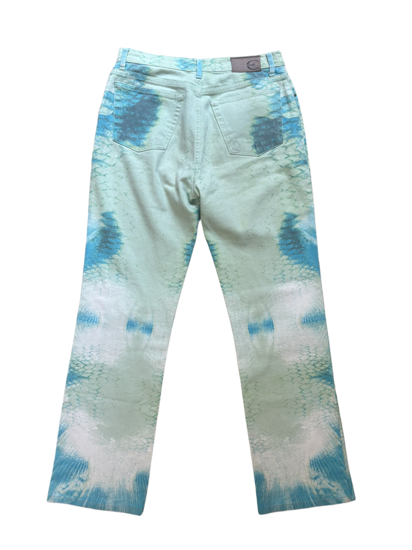 JUST CAVALLI VINTAGE SNAKE PRINT PANTS (M)