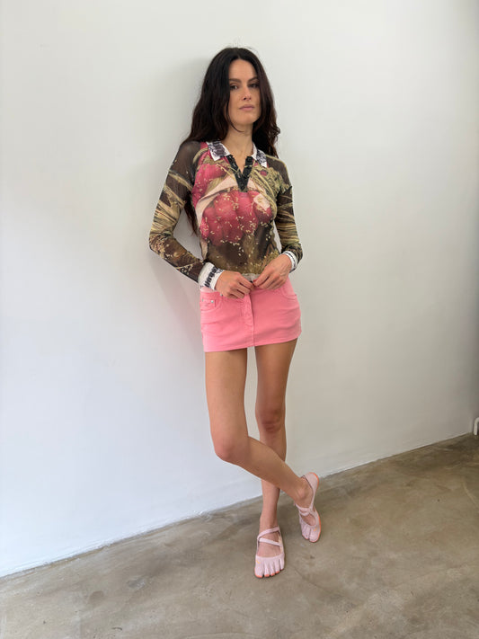 BLUGIRL BLUMARINE PINK MICRO SKIRT (XS)